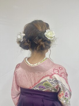 ベルクープス 天王寺店(Belle Coupes) 【BelleCoupes】ツインお団子 卒業式袴着付けヘアセット 天王寺