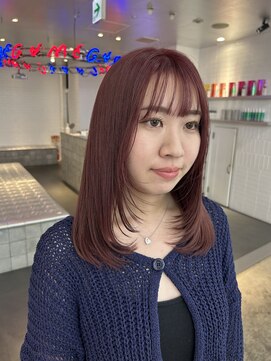 ゲーム 原宿店(GAME) チェリーレッド/レイヤーカット/前髪カット/ブリーチ