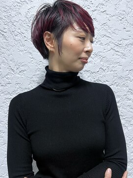 ラウンジ モリオ イケブクロ(Lounge MORIO Ikebukuro) 【morio池袋】赤紫カラーピクシーショート♪