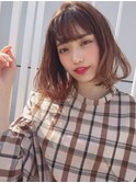 イメチェン/似合わせカット/フルバング/レッドブラウン/錦糸町