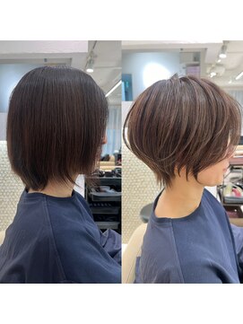アンド ストーリーズ(&STORIES) 前下がりショート/前髪なし/シルキーページュ/30代/40代【橋本】