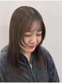 レイヤーカット×ベージュ