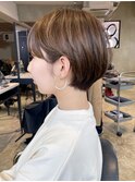 ショート美髪顔周りレイヤーグレージュくびれヘア_ba372512