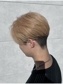 ★メンズ，マッシュ，ブリーチ，ベージュカラー，毛流れ