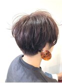 ピンクブラウンのふんわりマッシュショート◆20代30代40代50代
