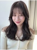 韓国レイヤーロング美髪グレージュアッシュインナーグレージュ