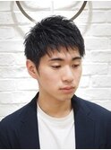 黒髪爽やかメンズビジネススパイキーショート