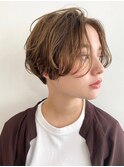 横浜西口白髪ぼかしレイヤーボブベージュアッシュブラウンカラー