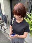 stylist イケダ>> オレンジブラウン×デザインショート