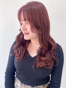 フォーク FOLK 【FOLK】透明感♪ブリーチ履歴あり！チェリーピンクロング♪