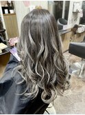 20代30代大人可愛いホワイトアッシュハイライト透明感