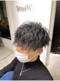 スパイラルパーマ×刈り上げマッシュ1[倉敷][岡山][ハイライト]