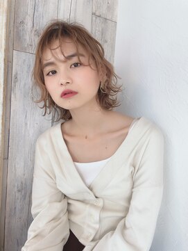 クシュ 所沢西口プロぺ通り(kusyu... ) 前髪マチルダボブピンクベージュインナーグレージュウルフ所沢