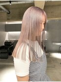デザインカラーレイヤーカットウェットヘア夏オリーブベージュ