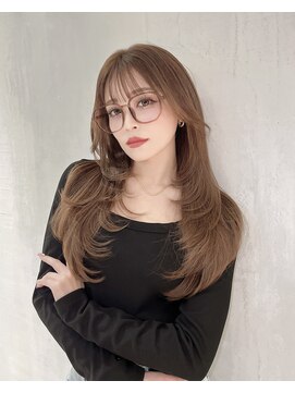 ロムーク 表参道(LOMKH) エクステで叶う小顔レイヤー×秋カラー