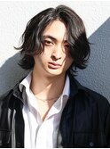 ミディアムスパイラルパーマツーブロック束感モテる長め