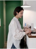 コンパクトボブ×暗髪ブラウン