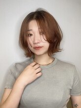 ヘアデザイン アンジェロカフェ(Hair Design Angelo cafe) オレンジブラウン/ボブスタイル/20代30代40代