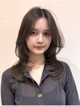 コート 表参道(Cote) 美髪レイヤーカットオリーブグレージュグレージュカラー顔まわり