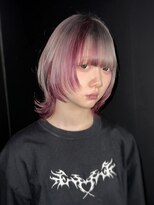 エゴ 池袋(EGO) ウルフカット デザインカラー ワインレッド ホワイトグレージ