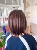 春◎透け感髪質改善ストレートミディ×暗髪30代イメチェン