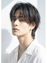 リベルテ 心斎橋(Liberte)&nbsp;心斎橋メンズ色気ニュアンスパーマメンズミディアム大人メンズ