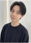アップバングツーブロックセンターパート韓国風コンマヘア20代P1