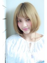 ヘアーアートシフォン 川口東口店(hair art chiffon) ワイドバング&モーブカラーのワンサイドくびれミディ風ヘア 川口