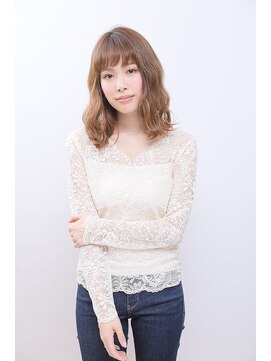 モーラ 鳳店(MOLLA) ふんわりミディアムワンレン【夏カラー/ニュアンスカラー】