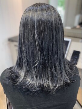 マリブヘアリゾート 太田店(malibu hair resort) ハイライトブルージュ+外はねボブ/秋色/透明感カラー