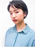 ショートヘア!センターパート!アップバング