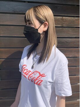 ログ ヘアー(LOG HAIR) ハイトーンベージュ＆インナーカラー