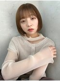 うるツヤ愛されブラウン/ヌーディカラー/前下がりボブ
