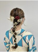 【BelleCoupes】岡本真由美 袴着付けヘアセット 紐アレンジ
