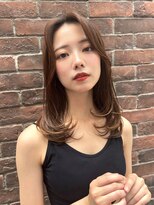 ロンド ストラーダ 心斎橋(Lond strada)&nbsp;韓国前髪顔周りロング×インナーグレージュ[心斎橋/髪質改善]