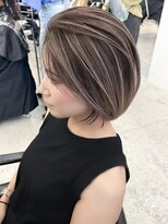 ジルブラン(JIL BLAN) 表参道グレージュハイライトショートボブ白髪ほかしダブルカラー