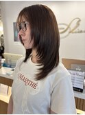 ハイレイヤー×透け感ブラウン