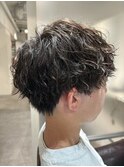縦落ちスパイラル/メンズマッシュ/波巻きパーマ