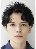 アップバング×黒髪×スパイラルパーマ×ツーブロック[表参道]