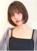 say.ショートボブひし形ショートオリーブヘーゼルグレージュ