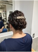 サイド編み込みシニョン/お呼ばれヘアセット