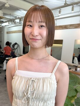 ソイ コンク 下北沢(soi conc) ボブ/丸くならないボブ/オリーブベージュ/切りっぱなしボブ◎