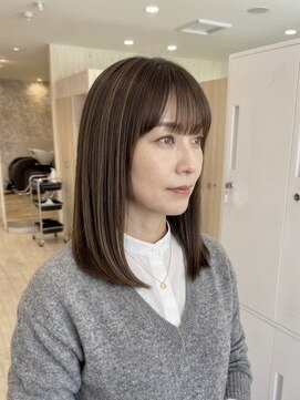 シュガー 仙台宮城野区(&Sugar) ハイライト/ミディアムヘア/30代40代/ストレート