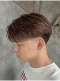 外国人風ナチュラルセンターパート