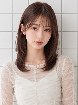 オンフ(ONFFO) ブラウンベージュ レイヤー 前髪 顔周りカット 髪質改善 艶髪