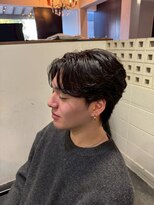 エクファ ヘア シェリル 草津 南草津店(ex-fa hair cherir)&nbsp;ミルクティーブロンド/ダークブルー/デジタルパーマ/南草津