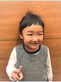前髪パッツン＊お団子スタイル
