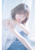 大人ボブ フレンチボブ 簡単スタイリング ネイビーカラー 小顔