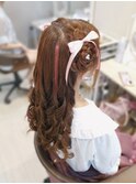 お花ハーフアップ
