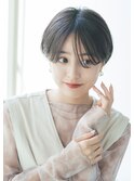 暗髪×束感ショート×シースルーバング×フレンチガーリー